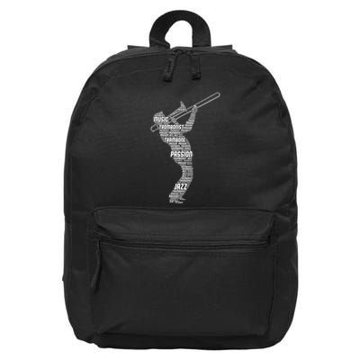 Trombone Trombonist Jazz Musician 16 in Basic Backpack