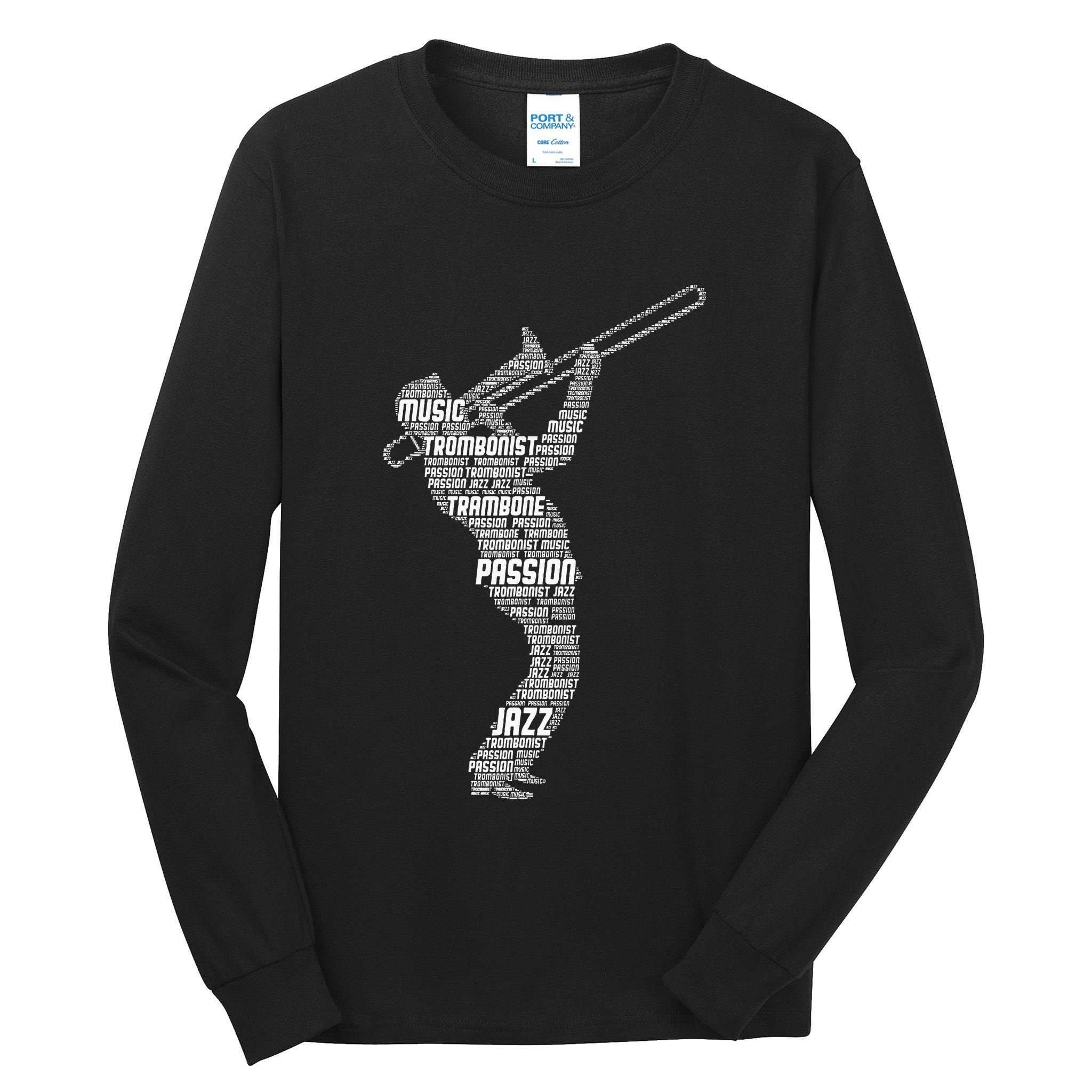Trombone Trombonist Jazz Musician Tall Long Sleeve T-Shirt