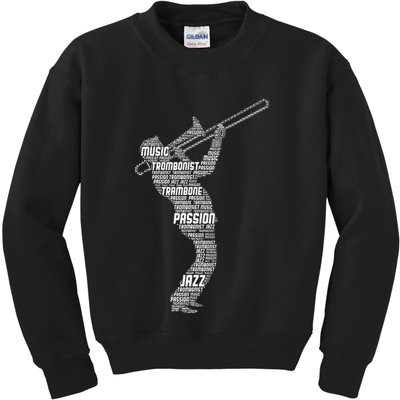 Trombone Trombonist Jazz Musician Kids Sweatshirt