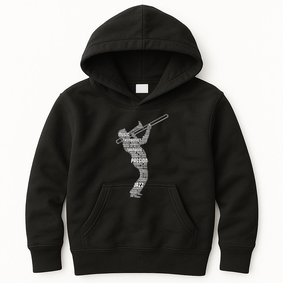 Trombone Trombonist Jazz Musician Kids Hoodie