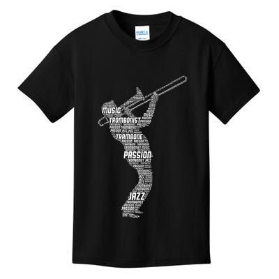 Trombone Trombonist Jazz Musician Kids T-Shirt