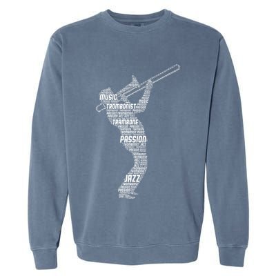 Trombone Trombonist Jazz Musician Garment-Dyed Sweatshirt