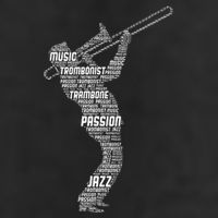 Trombone Trombonist Jazz Musician 7 Panel Mesh Trucker Snapback Hat