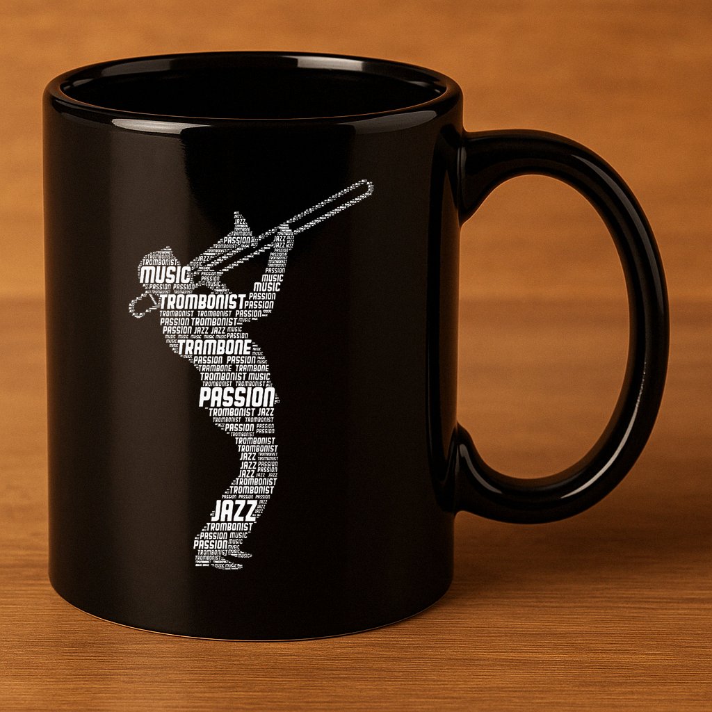 Trombone Trombonist Jazz Musician 11oz C Handle Ceramic Mug