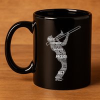 Trombone Trombonist Jazz Musician 11oz C Handle Ceramic Mug