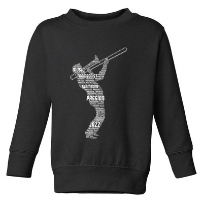 Trombone Trombonist Jazz Musician Toddler Sweatshirt