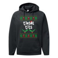 Tinsel Tits Jingle Balls Funny Matching Couple Ugly Christmas Sweater Performance Fleece Hoodie