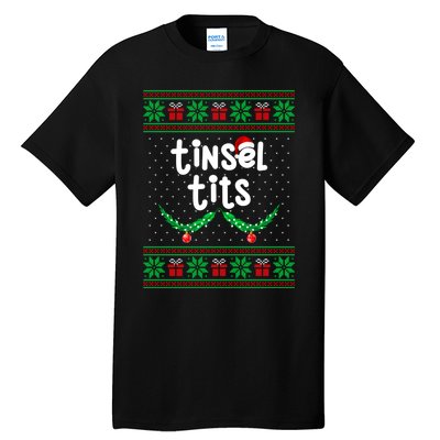 Tinsel Tits Jingle Balls Funny Matching Couple Ugly Christmas Sweater Tall T-Shirt