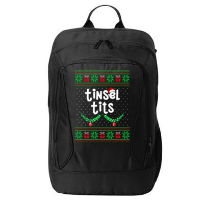 Tinsel Tits Jingle Balls Funny Matching Couple Ugly Christmas Sweater City Backpack