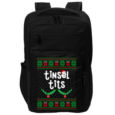 Tinsel Tits Jingle Balls Funny Matching Couple Ugly Christmas Sweater Impact Tech Backpack