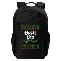 Tinsel Tits Jingle Balls Funny Matching Couple Ugly Christmas Sweater Daily Commute Backpack