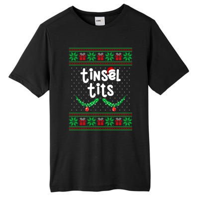 Tinsel Tits Jingle Balls Funny Matching Couple Ugly Christmas Sweater Tall Fusion ChromaSoft Performance T-Shirt