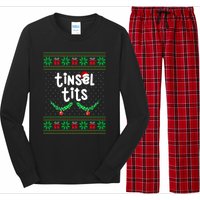 Tinsel Tits Jingle Balls Funny Matching Couple Ugly Christmas Sweater Long Sleeve Pajama Set