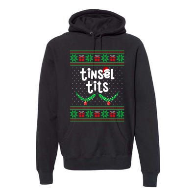 Tinsel Tits Jingle Balls Funny Matching Couple Ugly Christmas Sweater Premium Hoodie