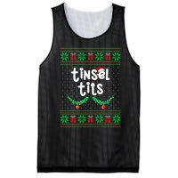 Tinsel Tits Jingle Balls Funny Matching Couple Ugly Christmas Sweater Mesh Reversible Basketball Jersey Tank