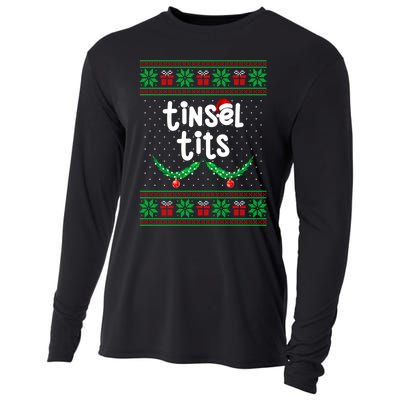 Tinsel Tits Jingle Balls Funny Matching Couple Ugly Christmas Sweater Cooling Performance Long Sleeve Crew