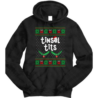 Tinsel Tits Jingle Balls Funny Matching Couple Ugly Christmas Sweater Tie Dye Hoodie