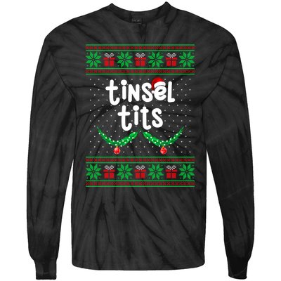 Tinsel Tits Jingle Balls Funny Matching Couple Ugly Christmas Sweater Tie-Dye Long Sleeve Shirt