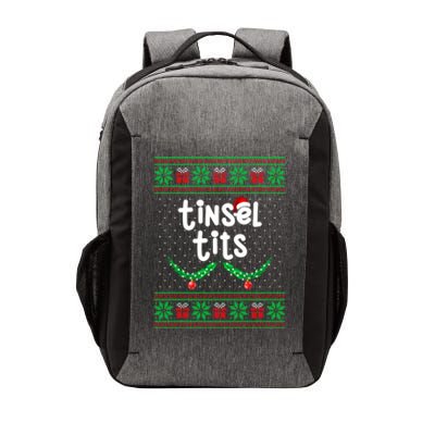 Tinsel Tits Jingle Balls Funny Matching Couple Ugly Christmas Sweater Vector Backpack