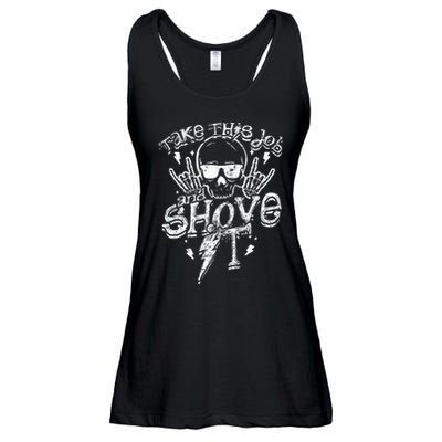 Take This Job And Shove It Teacher And Technician Work Ladies Essential Flowy Tank