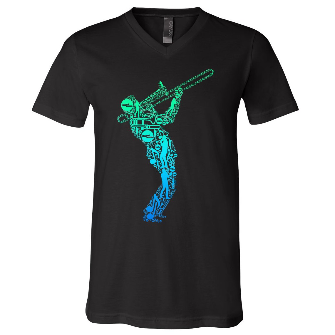 Trombone Trombonist Jazz Musician V-Neck T-Shirt