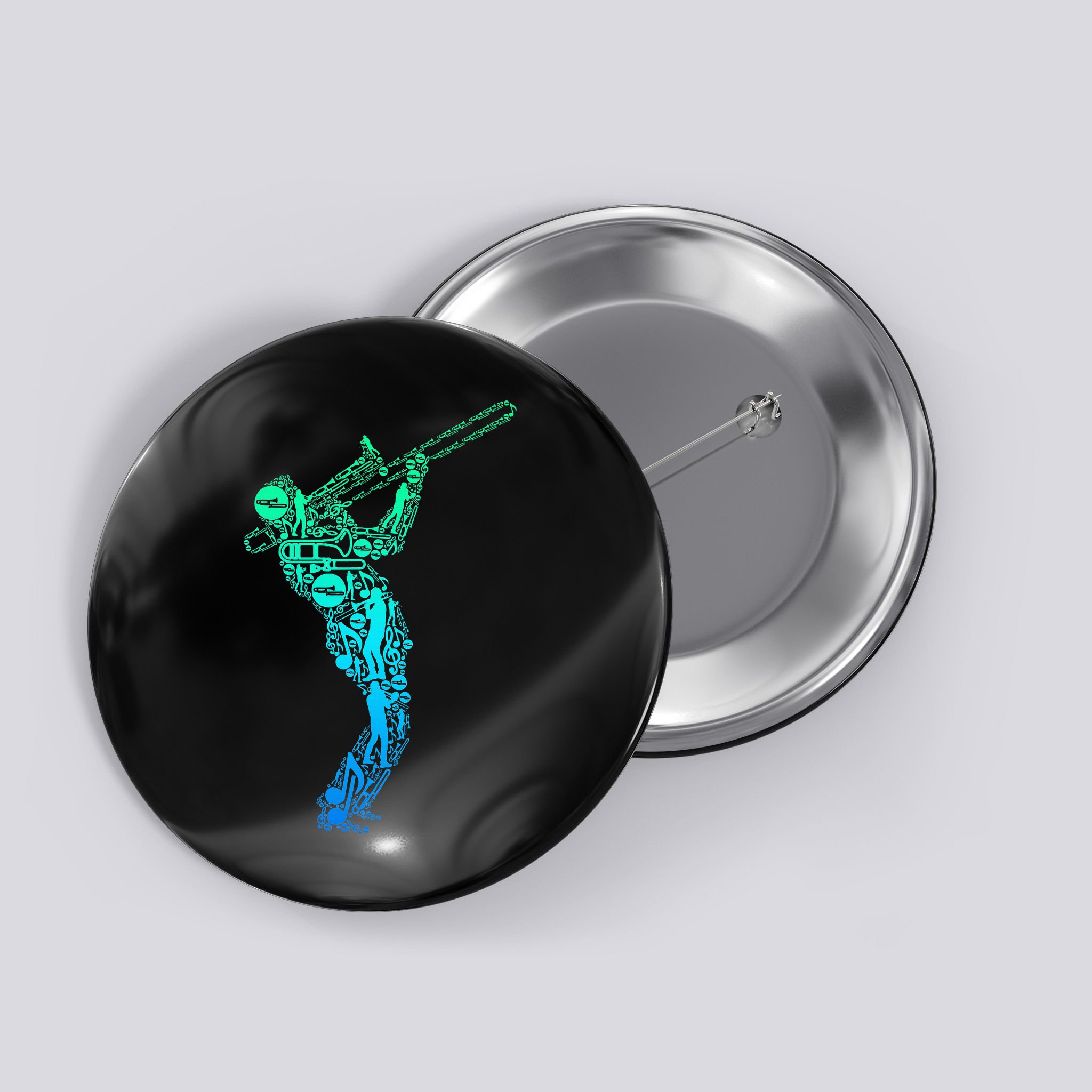 Trombone Trombonist Jazz Musician Button