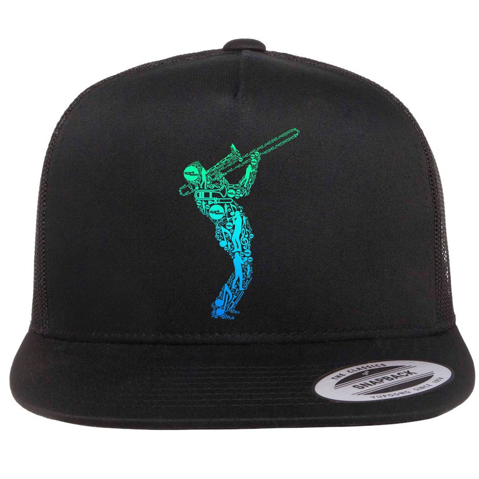 Trombone Trombonist Jazz Musician Flat Bill Trucker Hat