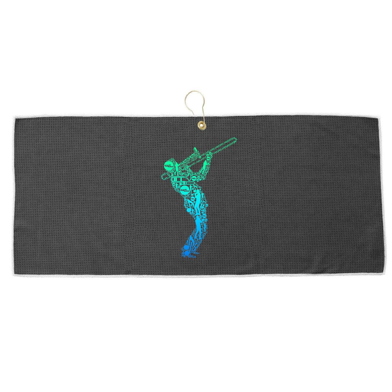 Trombone Trombonist Jazz Musician Large Microfiber Waffle Golf Towel