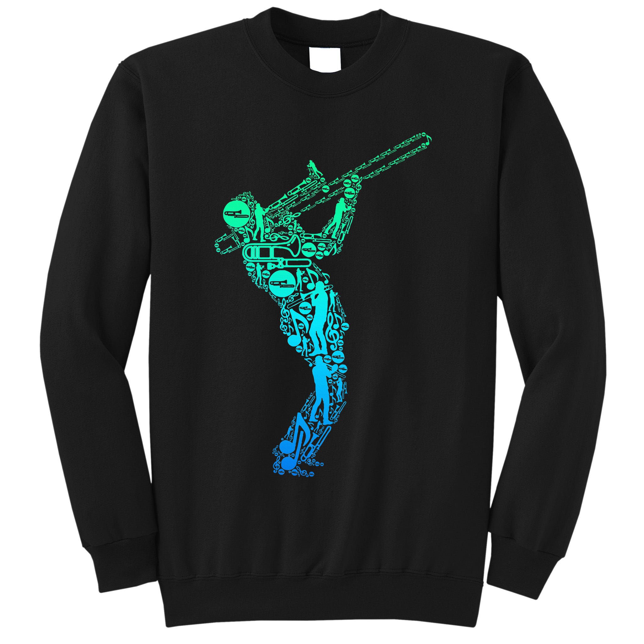 Trombone Trombonist Jazz Musician Tall Sweatshirt