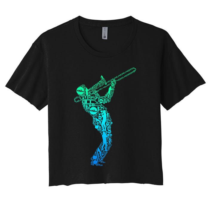 Trombone Trombonist Jazz Musician Women's Crop Top Tee