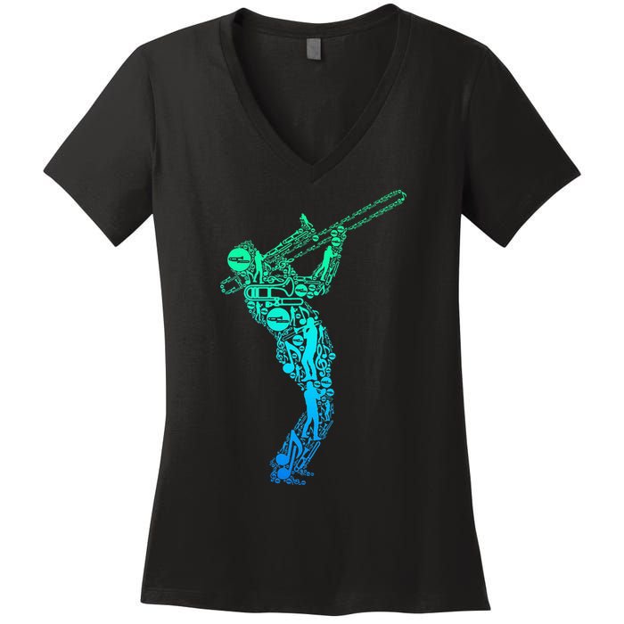 Trombone Trombonist Jazz Musician Women's V-Neck T-Shirt
