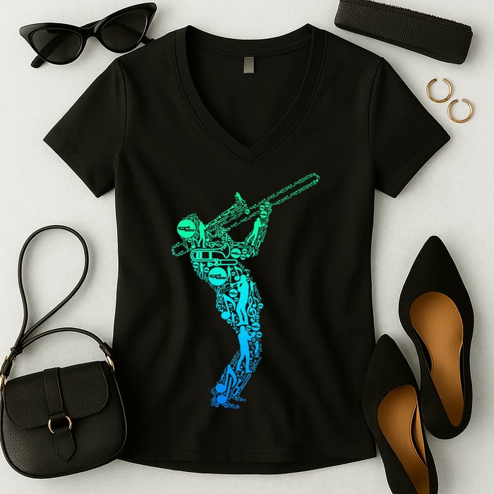 Trombone Trombonist Jazz Musician Women's V-Neck T-Shirt