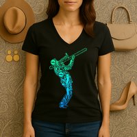 Trombone Trombonist Jazz Musician Women's V-Neck T-Shirt