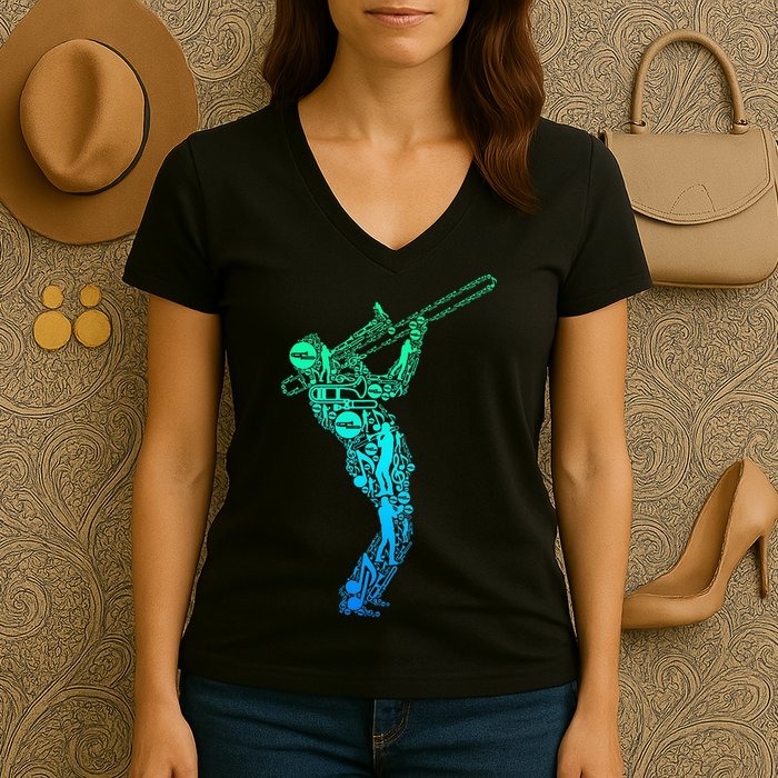 Trombone Trombonist Jazz Musician Women's V-Neck T-Shirt