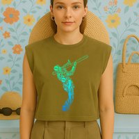 Trombone Trombonist Jazz Musician Garment-Dyed Women's Muscle Tee