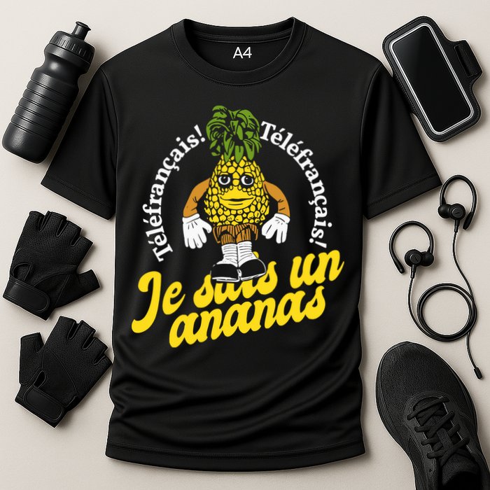 Tvo Telefrancais Je Suis Ananas Cooling Performance Crew T-Shirt