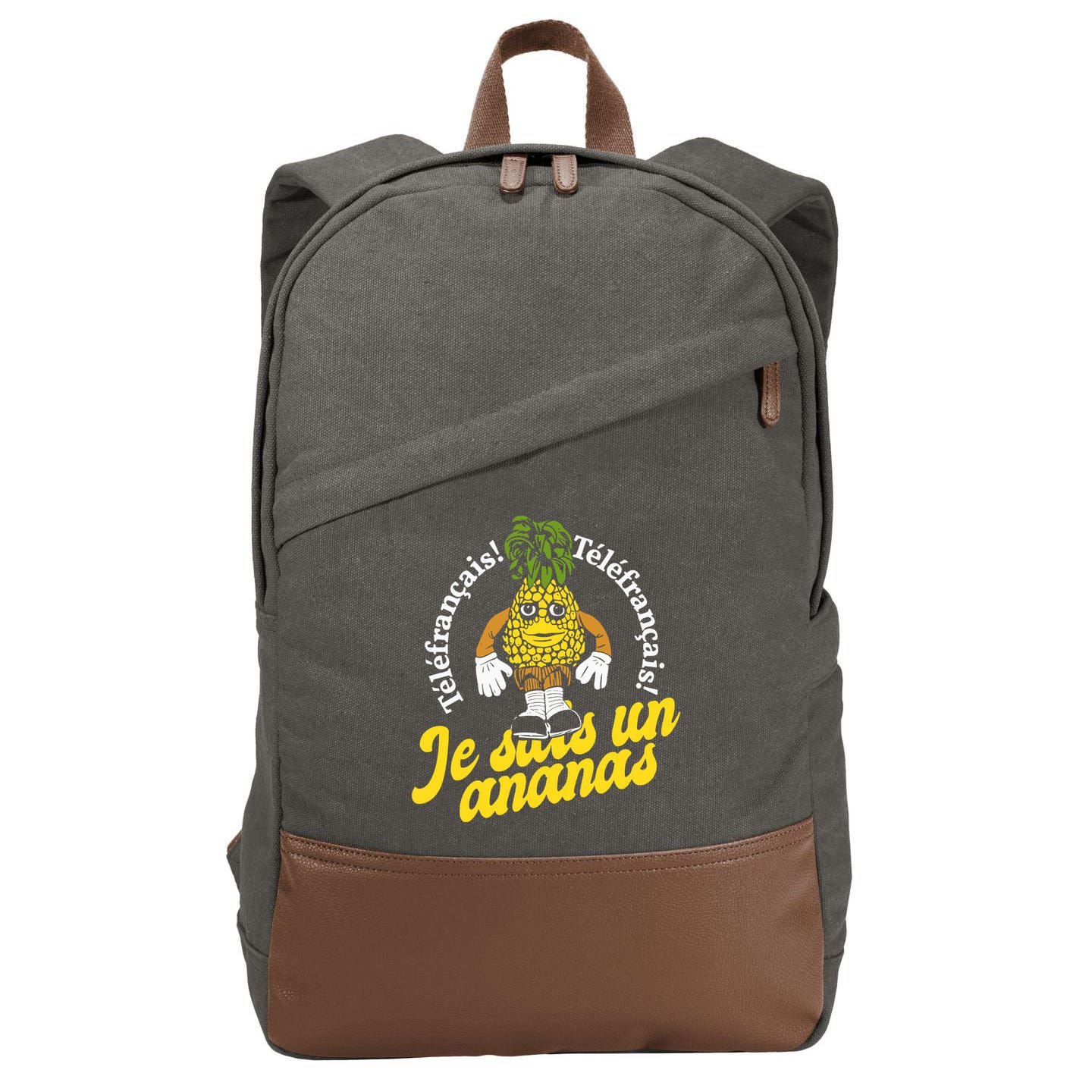 Tvo Telefrancais Je Suis Ananas Cotton Canvas Backpack