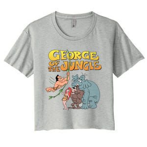 Tribute To Jay Ward George Of The Jungle Characters Women's Crop Top Tee