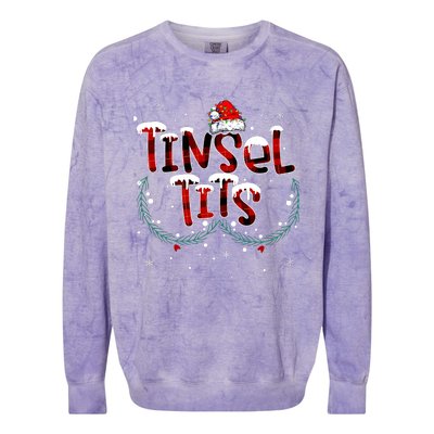 Tinsel Tits & Jingle Balls Funny Matching Christmas Couples Colorblast Crewneck Sweatshirt