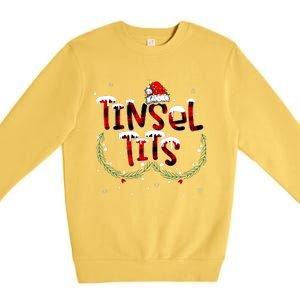 Tinsel Tits & Jingle Balls Funny Matching Christmas Couples Premium Crewneck Sweatshirt