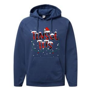 Tinsel Tits & Jingle Balls Funny Matching Christmas Couples Performance Fleece Hoodie