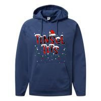 Tinsel Tits & Jingle Balls Funny Matching Christmas Couples Performance Fleece Hoodie