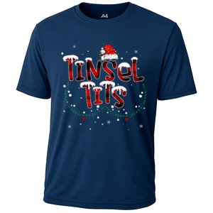 Tinsel Tits & Jingle Balls Funny Matching Christmas Couples Cooling Performance Crew T-Shirt