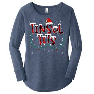 Tinsel Tits & Jingle Balls Funny Matching Christmas Couples Women's Perfect Tri Tunic Long Sleeve Shirt