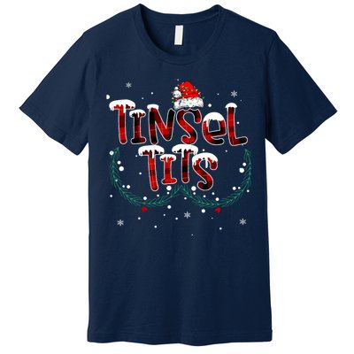 Tinsel Tits & Jingle Balls Funny Matching Christmas Couples Premium T-Shirt