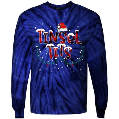 Tinsel Tits & Jingle Balls Funny Matching Christmas Couples Tie-Dye Long Sleeve Shirt