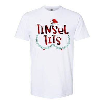 Tinsel Tits & Jingle Balls Funny Matching Christmas Couples Softstyle CVC T-Shirt