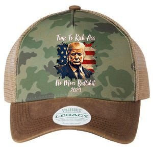 Time To Kick Ass No More Bullshit Trump 2024 Usa Legacy Tie Dye Trucker Hat