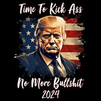 Time To Kick Ass No More Bullshit Trump 2024 Usa 16 in Basic Backpack