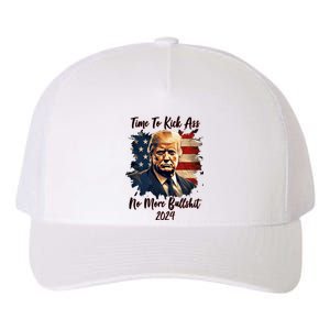 Time To Kick Ass No More Bullshit Trump 2024 Usa Yupoong Adult 5-Panel Trucker Hat